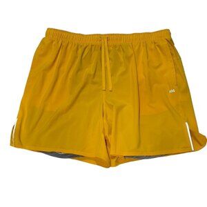 DSG Men's Yellow Athletic Shorts Moisture Wicking Polyester Stretch Size XL